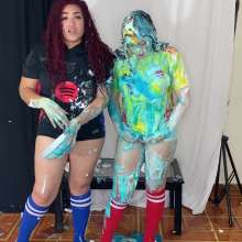 Hikari-Studio-Wam: Monica Loses the Game and Luciana Punishes Her.