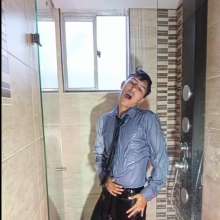 WETColours: Nixon's Super Shower in Blue Shirt and Tie with Trousers