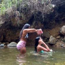 wet.look.me: Wetlook group girls in a mountain stream