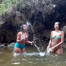 wet.look.me: Wetlook group girls in a mountain stream