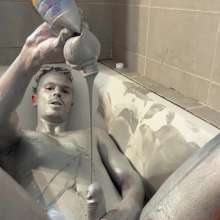 NynoGunge: Silver Paint Covering in Bath