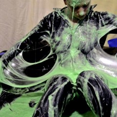 Stella: Stella Fills Catsuit with Green Slime