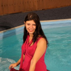 wetkahuna: Kristin in a red dress