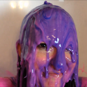 CandyCustard: Maria in bondage cuffed and shackled to gunge tank and slimed