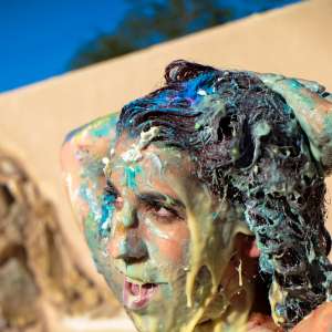 messyhot: Birdgettte Public Flashing and Cake Mess Sploshing