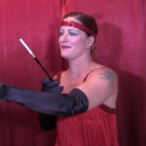 Lenny: Hot flapper gets destroyed with real pies in the face.