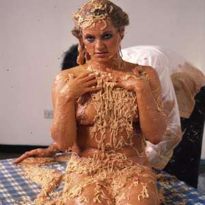 WSMProductions: Eve and Prof Treacle in spaghetti diner classic Slapstick- Wsm
