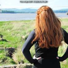 DungeonMasterOne: Cute redhead gets muddy then wet on the banks of the River Severn!