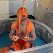 GungeBusted: Aussiebum Singlet covered in orange gunge
