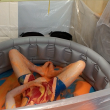GungeBusted: Aussiebum Singlet covered in orange gunge