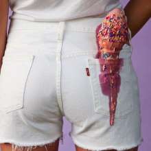 ruinedwhite: Butt in white denim:messy art