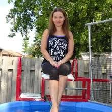 DunkTankFan: new Amanda Dunked in a black top and Yoga Tights!