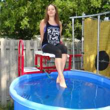 DunkTankFan: new Amanda Dunked in a black top and Yoga Tights!