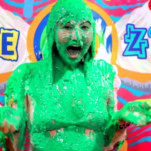 PieZone: Watch This Pink-Haired Girl Get Pied and Slimed Like 90s Nickelodeon!