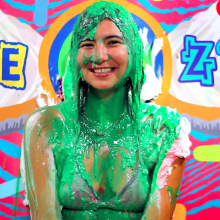 PieZone: Watch This Pink-Haired Girl Get Pied and Slimed Like 90s Nickelodeon!