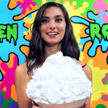 PieZone: Smoking Hot Chloe Is Sloshed In Multi-Colored Pie and Slime Mess!