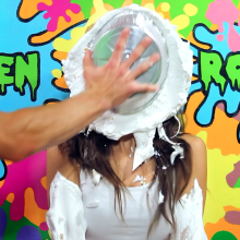 PieZone: Smoking Hot Chloe Is Sloshed In Multi-Colored Pie and Slime Mess!