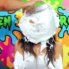 PieZone: Smoking Hot Chloe Is Sloshed In Multi-Colored Pie and Slime Mess!