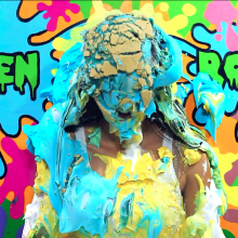 PieZone: Smoking Hot Chloe Is Sloshed In Multi-Colored Pie and Slime Mess!