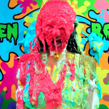 PieZone: Smoking Hot Chloe Is Sloshed In Multi-Colored Pie and Slime Mess!