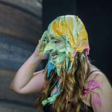 walking the plank: Giovanna and Alessandra and taking many pies in the face and slimed