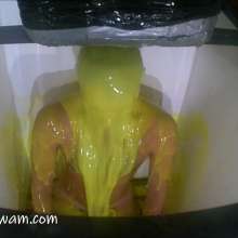 Candyguys: New Candyguy Ed Raw gunged in his new suit + nude