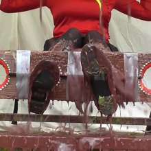 LiquidX: Alex K Pied and Slimed in The Pillory System