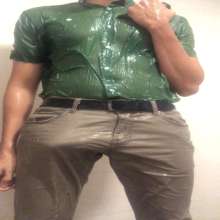 Daniel Wetlook: Cum a Lot on Dark Green Shirt