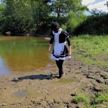 KinkyCosplayer: Demon Maid's Mud Performance