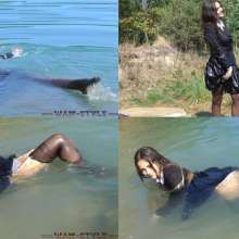 ufa217: Caroline floats in the lake.