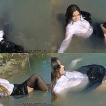 ufa217: Caroline floats in the lake.