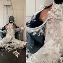 TheWetBrothers: Dylan: Shaving Foam and Ripped T-shirt!