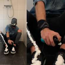 TheWetBrothers: Dylan: Shaving Foam and Ripped T-shirt!