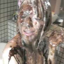 usamilk japanese cosplay: Food Messy Play in Japanese Girls Swimsuit 01