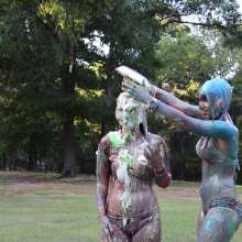 FunFilled Photography: Kelly Gets Pied and Slimed by Caley!