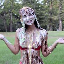 FunFilled Photography: Mallory's Super Messy Afternoon of Pie/slime/eggs/syrup Etc!