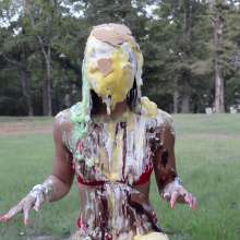 FunFilled Photography: Mallory's Super Messy Afternoon of Pie/slime/eggs/syrup Etc!