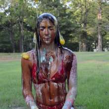 FunFilled Photography: Mallory's Super Messy Afternoon of Pie/slime/eggs/syrup Etc!
