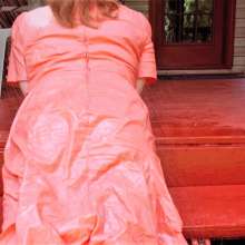 MadelineOasis: 1930's Peach Retro Dress and Lingerie on the Deck