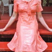 MadelineOasis: 1930's Peach Retro Dress and Lingerie on the Deck