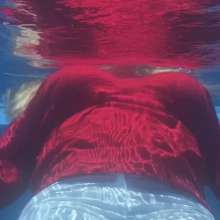 Wet_look_elena: Red Top and White Pants Shower and Pool
