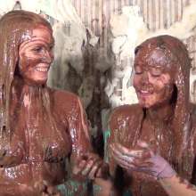 Anglefan: Two gorgeous blondes get slimed nicely