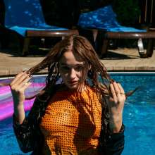 wet.look.me: Update!  Relax Wetlook Girl swims in a beautiful outdoor pool!  Wetlook.biz