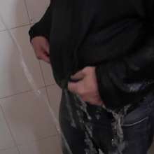 lovingmessy4you: Wetlook in the Shower Wearing Jacket, Sweater and Bluejeans