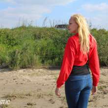 Wamtastic Jessica: Eileen's Braless Swim in Cold Water