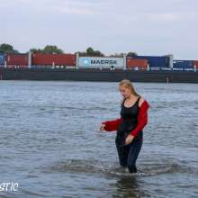 Wamtastic Jessica: Eileen's Braless Swim in Cold Water