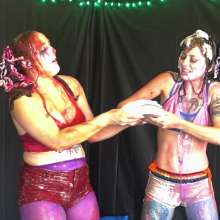 Larzstord: Messy Clown Girls--Carnie and Larz