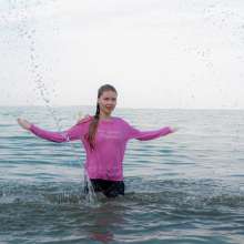 Wet Live Team: Nastya Destroyed Wet Clothes and Was without a Bra in Public