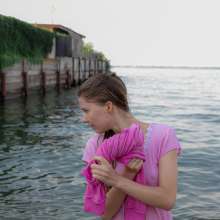 Wet Live Team: Nastya Destroyed Wet Clothes and Was without a Bra in Public