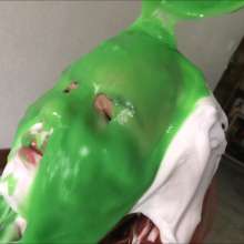 RevSlymsford: Nicolette Slimed and Pied As She Gives A Messy Footjob